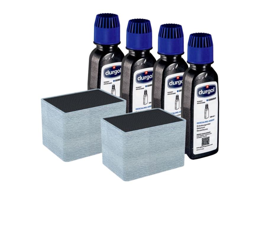 GEBERIT AQUACLEAN AVKALKINGSMIDDEL 4 STK og 2 STK KERAMISK FILTER